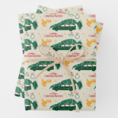 車の上のナショナルランポンクリスマスツリー ラッピングペーパーシート (インサイチュ)