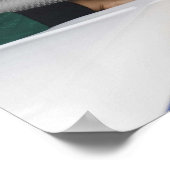 車の中で微笑む子供たちのポートレート ポスター (角)