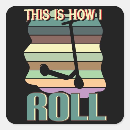 車の中の犬 スクエアシール (正面)