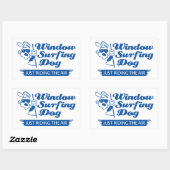 車の中の犬 長方形シール (シート)