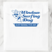 車の中の犬 長方形シール (バッグ)