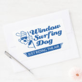 車の中の犬 長方形シール (封筒)