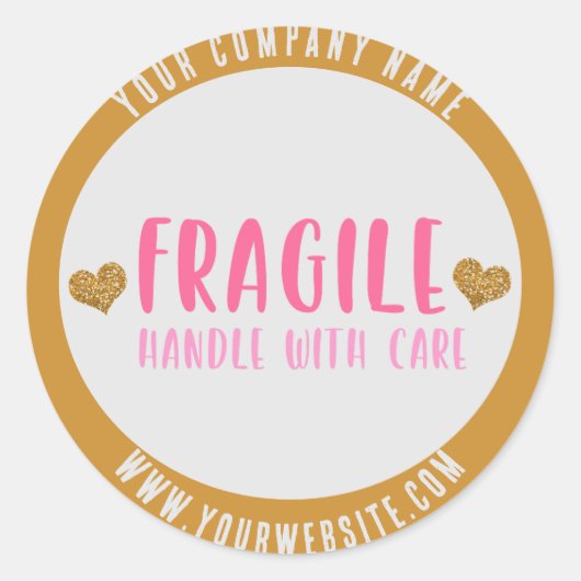 車の事業の壊れやすいカスタム柄 ラウンドシール (正面)