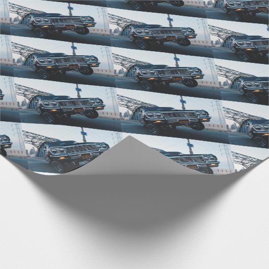 車の低いライダーのヴィンテージのOldschoolの車のな運転 ラッピングペーパー (角)