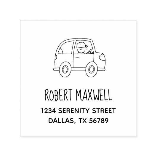 車の住所を運転する人 セルフインキングスタンプ (デザイン)