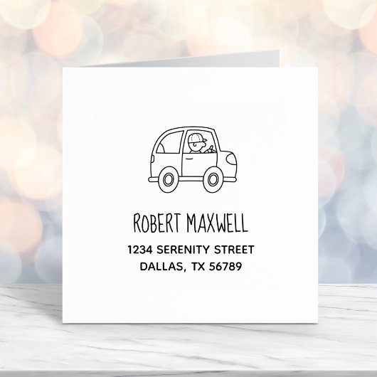 車の住所を運転する人 セルフインキングスタンプ