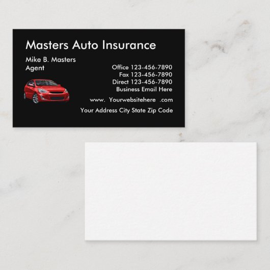 車の保モダン険 名刺 (正面/裏面)