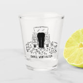 車の修理とサービスの漫画。 ショットグラス (正面)