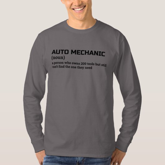 車の修理の定義 ロングスリーブTシャツ Tシャツ (正面)