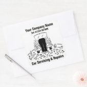 車の修理サービスのビジネステッカー スクエアシール (封筒)