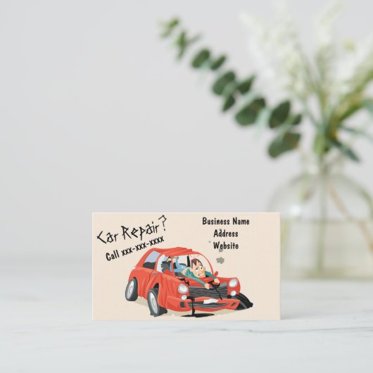 「車の修理？」 名刺 (スタンド正面)