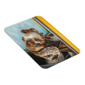 車の冒険アートプリントの斑点の犬 マグネット (右側)