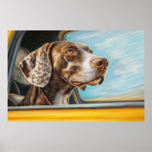 車の冒険 アートプリントの斑点の犬 ポスター (正面)