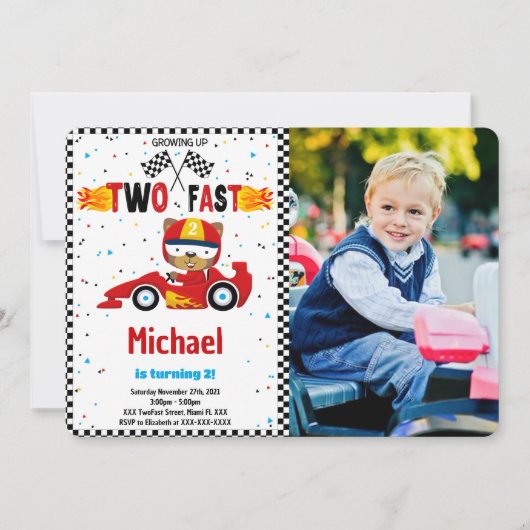 車の写真招待 招待状 (正面)