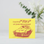 車の単語遊スクール子供バレンタインデー シーズンポストカード (スタンド正面)