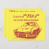 車の単語遊スクール子供バレンタインデー シーズンポストカード (正面/裏面)