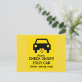 車の印、オーストラリアの下で点検して下さい ポストカード (スタンド正面)