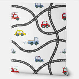 車の取り外し可能なピールアンドスティック男の赤ちゃん子供部屋 壁紙