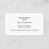 車の名刺の詳細消去 名刺 (裏面)