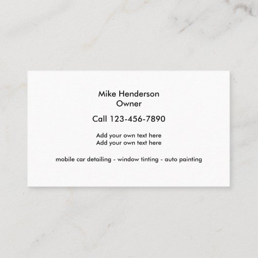 車の名刺の詳細消去 名刺 (裏面)