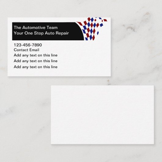 車の名刺ユニークデザインテンプレート 名刺 (正面/裏面)