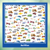 車の子供を動かす小さな男の子 ウィンドウサイン (シート3)