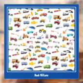 車の子供を動かす小さな男の子 ウィンドウサイン (シート2)