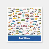 車の子供を動かす小さな男の子 スタンダードカクテルナプキン (正面)