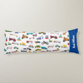 車の子供を動かす小さな男の子 ボディピロー (裏面)