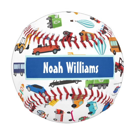 車の子供を動かす小さな男の子 野球ボール (裏面)