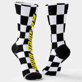 車の市松模様にレーシングカスタム旗 ソックス (傾斜あり)