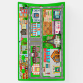 車の市街道路3x5バナー 横断幕 (縦)