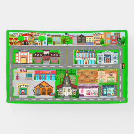 車の市街道路3x5バナー 横断幕