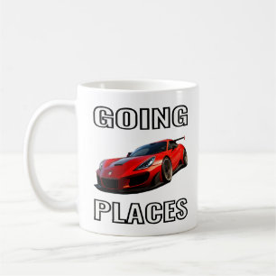 車の恋人が行く場所のための赤いスポーツカー コーヒーマグカップ