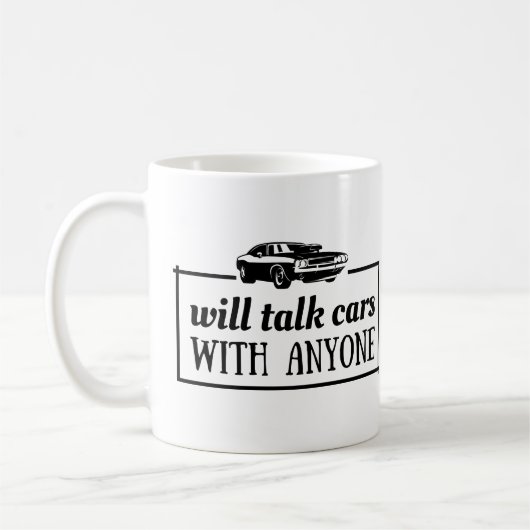車の恋人は誰とでも車を話す コーヒーマグカップ (左)