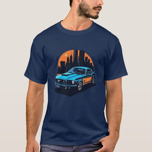 車の愛クラシック者のための車のマスタング Tシャツ (正面)