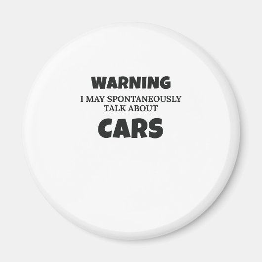 車の愛好家ギフト警告の車のGiについて話す マグネット (正面)