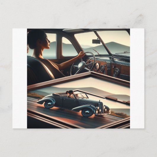 車の感じレトロなスタイルだよ、運転しなさい。 ポストカード (正面)