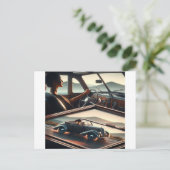 車の感じレトロなスタイルだよ、運転しなさい。 ポストカード (スタンド正面)