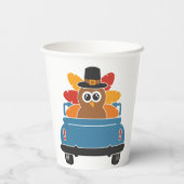 車の感謝祭で七面鳥 紙コップ (裏面)