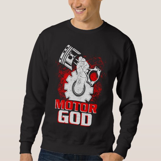車の整備士のドライバーのチューナーバーンアウト スウェットシャツ (正面)