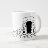 車の整備士イラストレーションオン ジャンボコーヒーマグカップ (正面右)