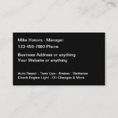 車の整備士カッコいい編集可能名刺 名刺 (裏面)