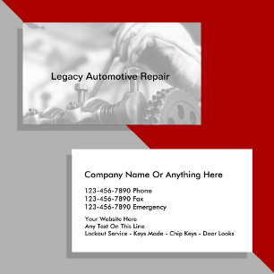 車の整備士カッコいい編集可能名刺 名刺