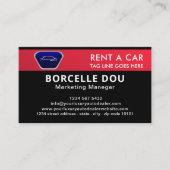 車の整備士カーレンタルセンター修理qrコード 名刺 (正面)