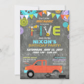 車の整備士ギアツールChalkboard誕生日 招待状 (正面)