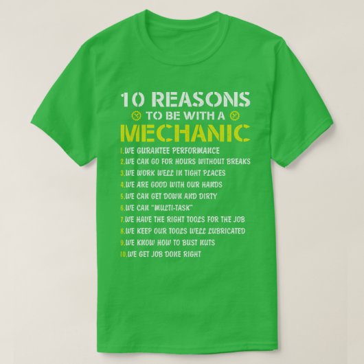 車の整備士ギフト Tシャツ (デザイン正面)