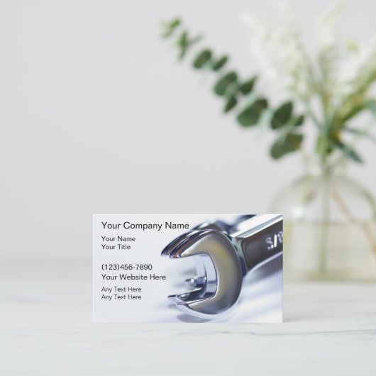 車の整備士名刺 名刺 (スタンド正面)