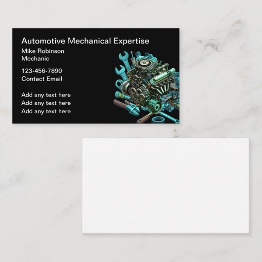 車の整備士名刺 名刺 (正面/裏面)