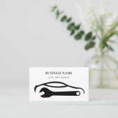 車の整備士自動修復ショップマシニストホワイト 名刺 (スタンド正面)